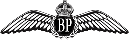 The Banned Phrases logo of flying wins badge with BP in the centre